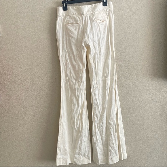 Diane Von Furstenberg Amor linen blend flare white off white pants size 6 - Picture 6 of 9